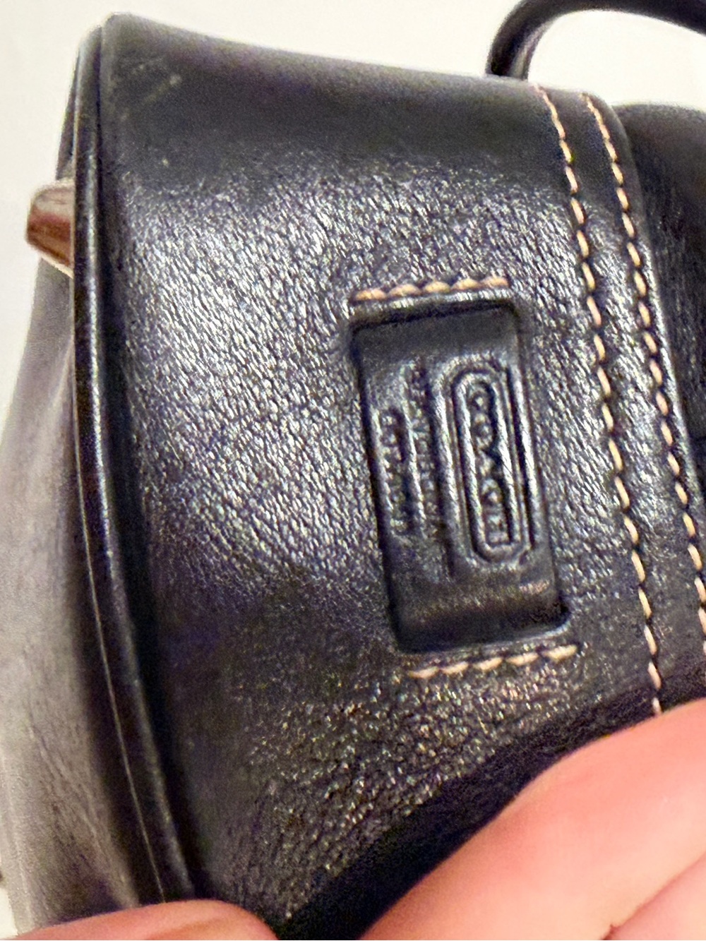 Vintage Coach Black Leather Hampton Satchel Bag Y2K Buckle Shoulder Purse - Picture 12 of 15
